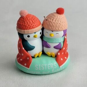 Hallmark 2024 Sisters Warm Our Hearts Penguin Christmas Ornament Gift Boxed
